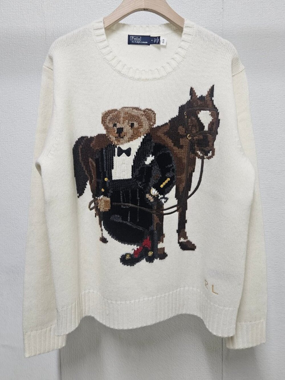 Polo Ralph Lauren Polo Bear Equestrian Sweater Cream